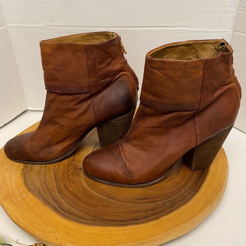 Rag & Bone Distressed Rustic Leather Heeled Ankle… - image 6